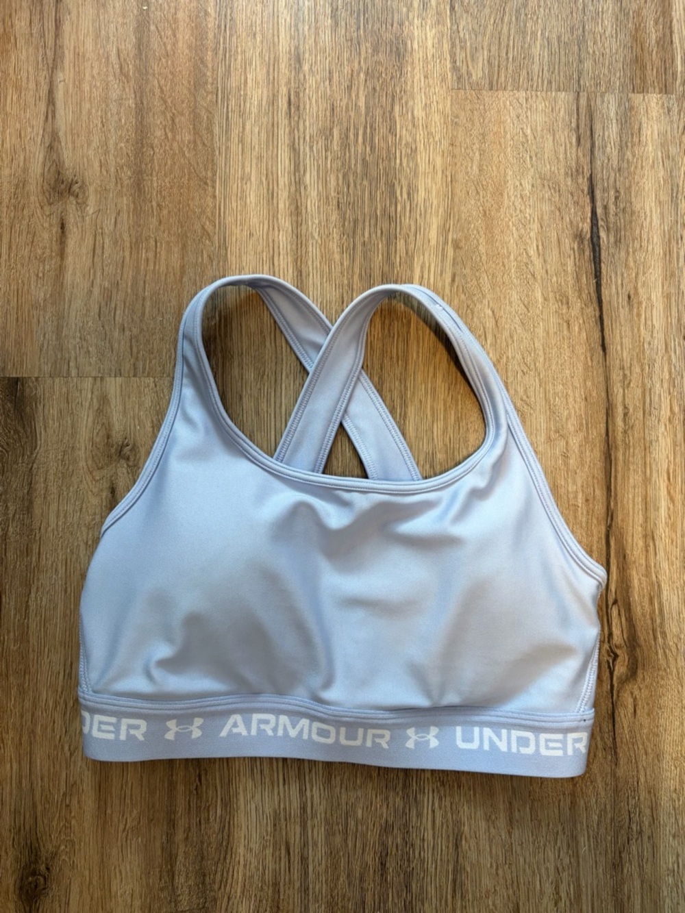 Under Armour Periwinkle Blue Cross-Back Sports Bra with Logo Band